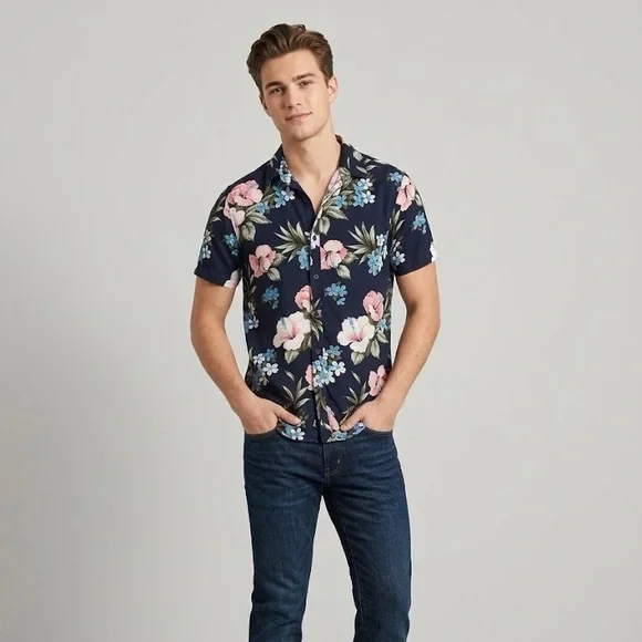 Hollister Tropical Floral Button-Up | Size Small - Picture 1 of 6
